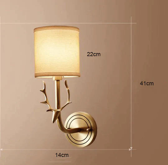 All-Copper Cabinet Antler Corridor Bedroom Copper Wall Lamp Lamps