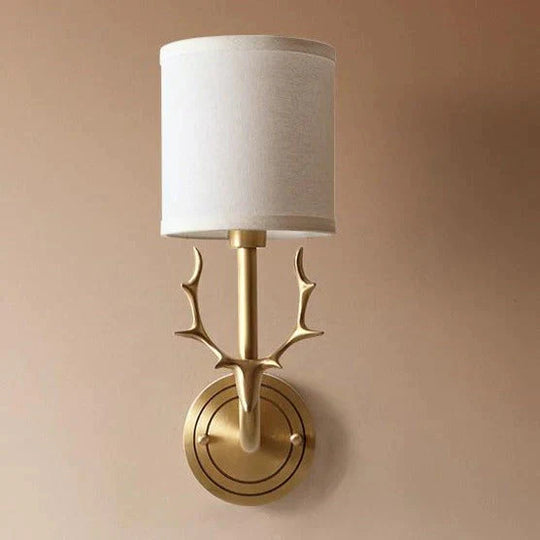 All-copper Cabinet Antler Corridor Bedroom Copper Wall Lamp