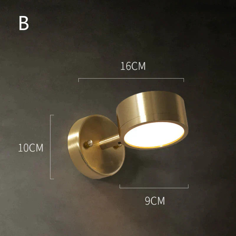 All Copper Wall Lamp Bedroom Bedside Creative Post Modern Luxury Personality Simple Lighting B /