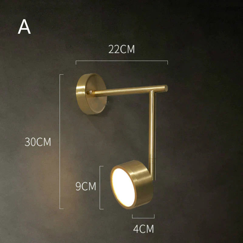 All Copper Wall Lamp Bedroom Bedside Creative Post Modern Luxury Personality Simple Lighting Lamps