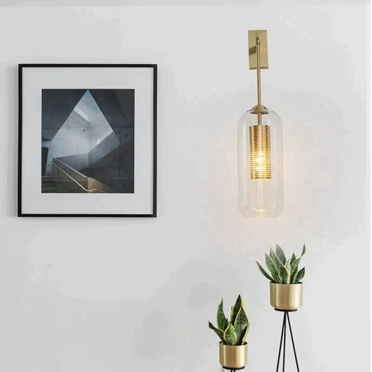 All Copper Wall Lamp Post Modern Simple Nordic Bedroom Bedside Light Luxury Creative Living Room Tv