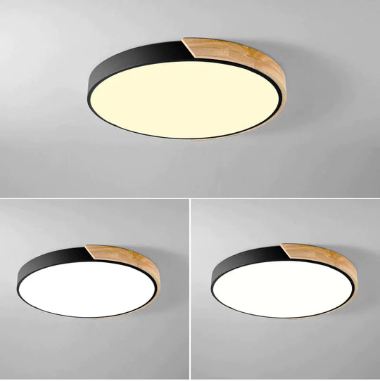 Allison - Nordic Wood led Ceiling Lights Modern Colorful Bedroom Ceiling Lamps Round thin plafondlamp Lighting lamparas de techo 30cm 40cm