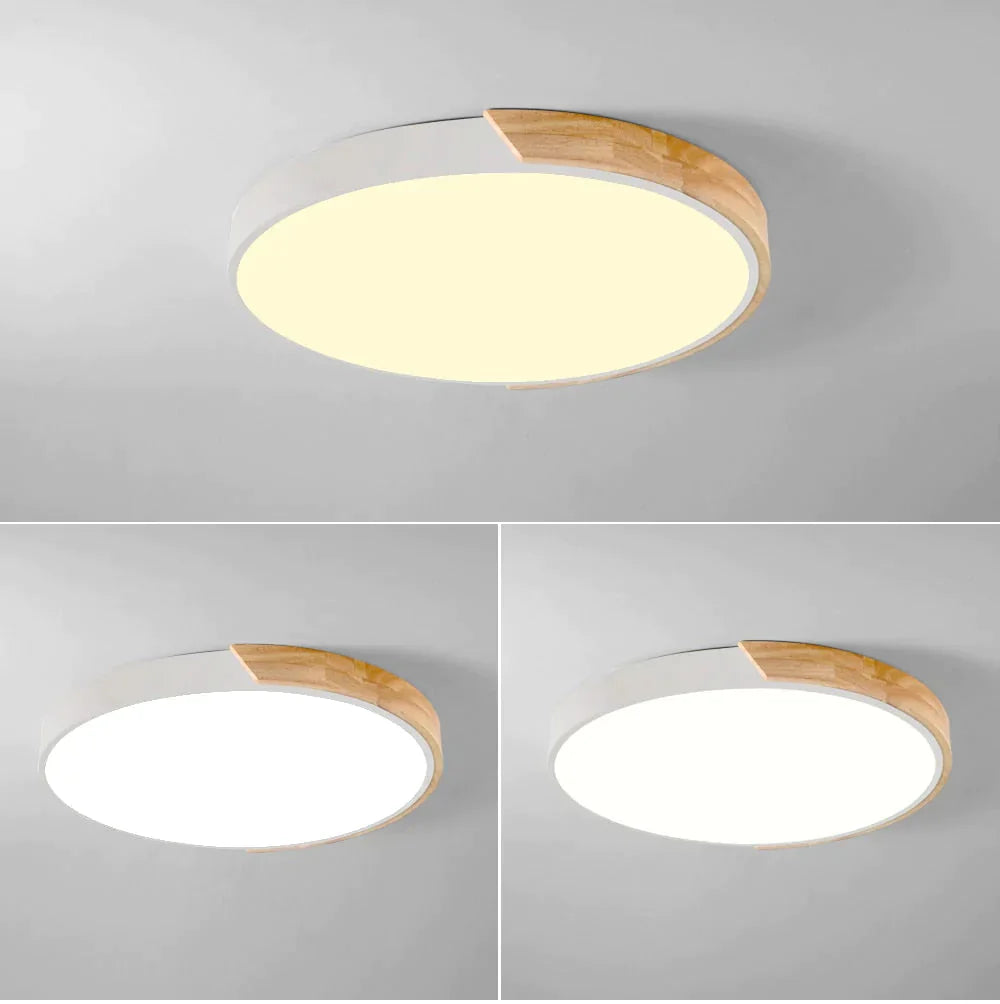 Allison - Nordic Wood led Ceiling Lights Modern Colorful Bedroom Ceiling Lamps Round thin plafondlamp Lighting lamparas de techo 30cm 40cm