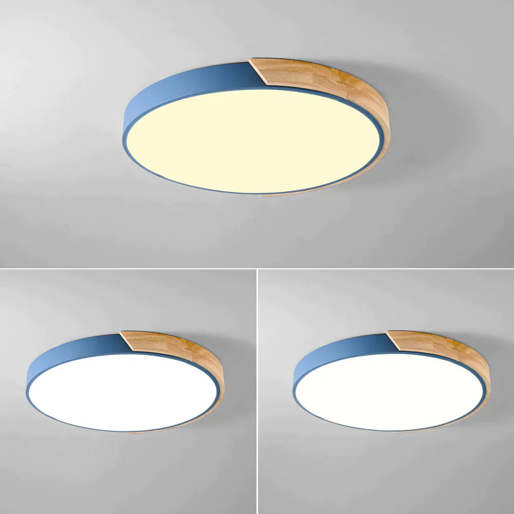 Allison - Nordic Wood led Ceiling Lights Modern Colorful Bedroom Ceiling Lamps Round thin plafondlamp Lighting lamparas de techo 30cm 40cm