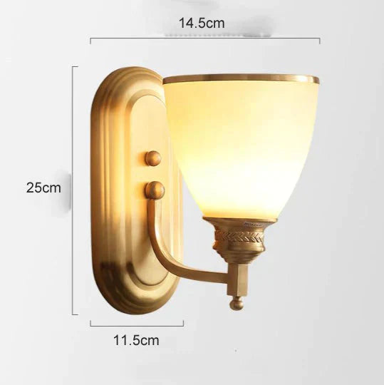 American Bedroom Bedside Copper Wall Lamp