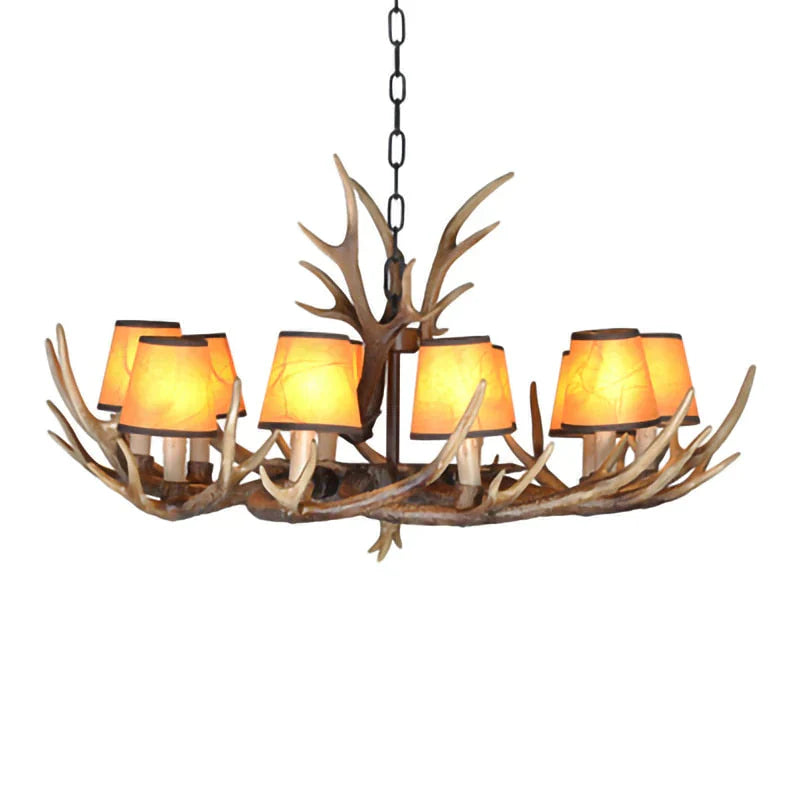 American Country Retro Style Antler 2 Tier Chandelier Lamp