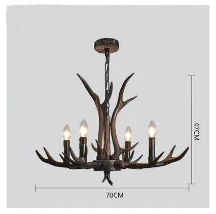 American Country Retro style Antler 2 Tier Chandelier Lamp