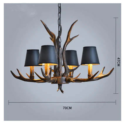 American Country Retro style Antler 2 Tier Chandelier Lamp