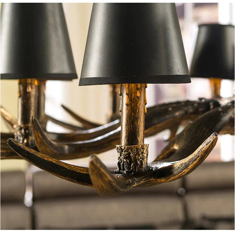 American Country Retro style Antler 2 Tier Chandelier Lamp