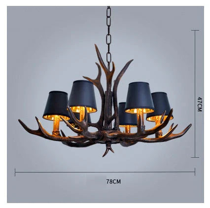 American Country Retro Style Antler 2 Tier Chandelier Lamp