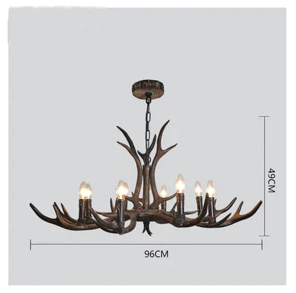 American Country Retro Style Antler 2 Tier Chandelier Lamp