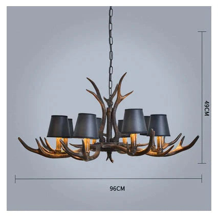 American Country Retro Style Antler 2 Tier Chandelier Lamp