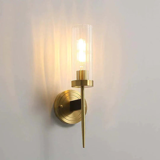 American Modern Minimalist Light Luxury Bedroom Lamps All Copper Wall Lamps