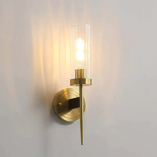 American Modern Minimalist Light Luxury Bedroom Lamps All Copper Wall