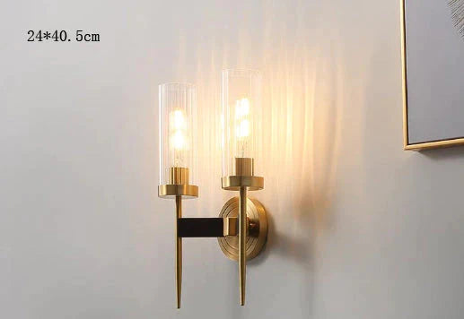 American Modern Minimalist Light Luxury Bedroom Lamps All Copper Wall Lamps