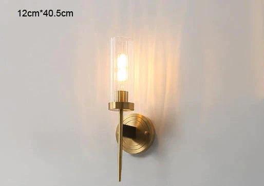 American Modern Minimalist Light Luxury Bedroom Lamps All Copper Wall Lamps