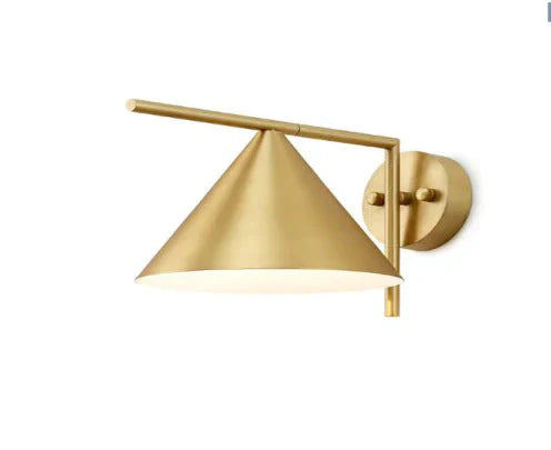 American Style All Copper Wall Lamp Postmodern Bedroom Bedside Stair Simple Corridor Living Room Golden Revolving Horn Wall Lamp