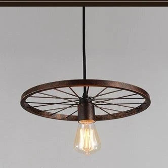 Antique Wheel Chandelier Creative Personality Retro Restaurant Bar Wrought Iron Chandelier