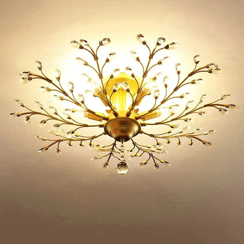 Arlyn - Nordic Vintage Candle Tree of Life  Crystal Chandelier