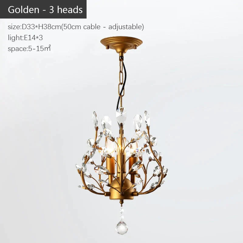 Arlyn - Nordic Vintage Candle Tree of Life  Crystal Chandelier