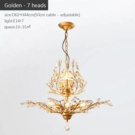 Arlyn - Nordic Vintage Candle Tree of Life  Crystal Chandelier