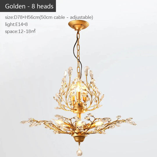 Arlyn - Nordic Vintage Candle Tree Of Life Crystal Chandelier