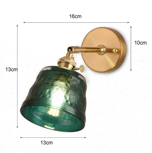 Art Living Room Bedroom Balcony Mirror Bedside Brass Copper Wall Lamp Lamps