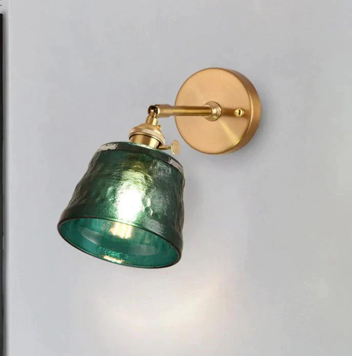 Art Living Room Bedroom Balcony Mirror Bedside Brass Copper Wall Lamp