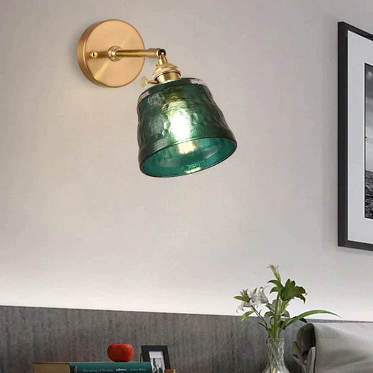 Art Living Room Bedroom Balcony Mirror Bedside Brass Copper Wall Lamp Lamps