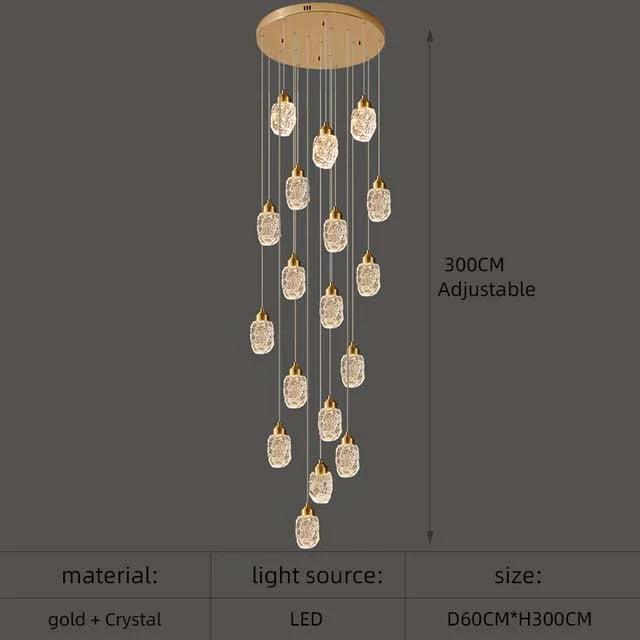 Astrea - Modern Led Crystal Chandelier 18 Lights / Cool Light