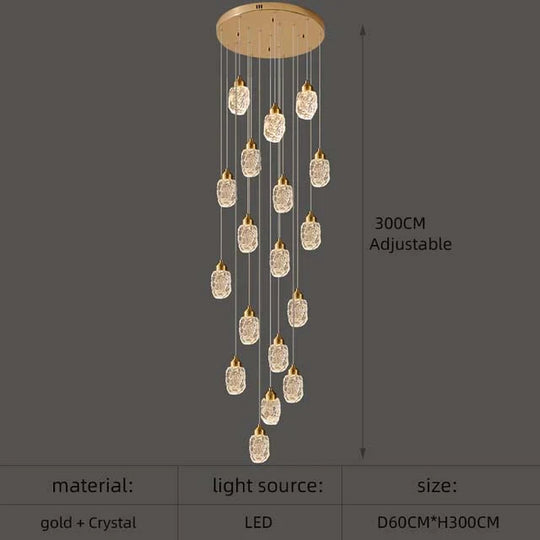 Astrea - Modern Led Crystal Chandelier 18 Lights / Cool Light