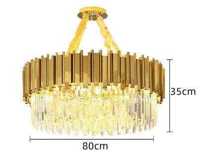 Astrid - Gold Chandelier With K9 Crystals Crystal Chandelier