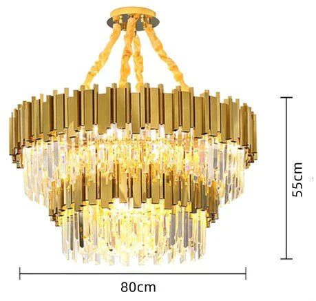 Astrid - Gold Chandelier With K9 Crystals Crystal Chandelier