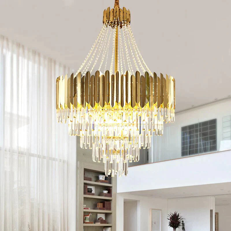 Avah - Gold Large Crystal Chandelier