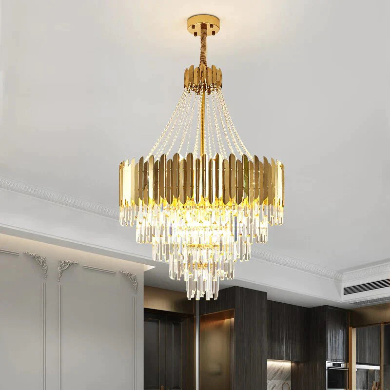 Avah - Gold Large Crystal Chandelier