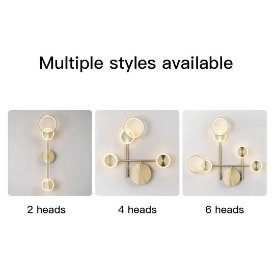 Ayten - Modern Style Golden LED Wall Lamp For Living Room Bedroom Dining Room Aisle Lighting