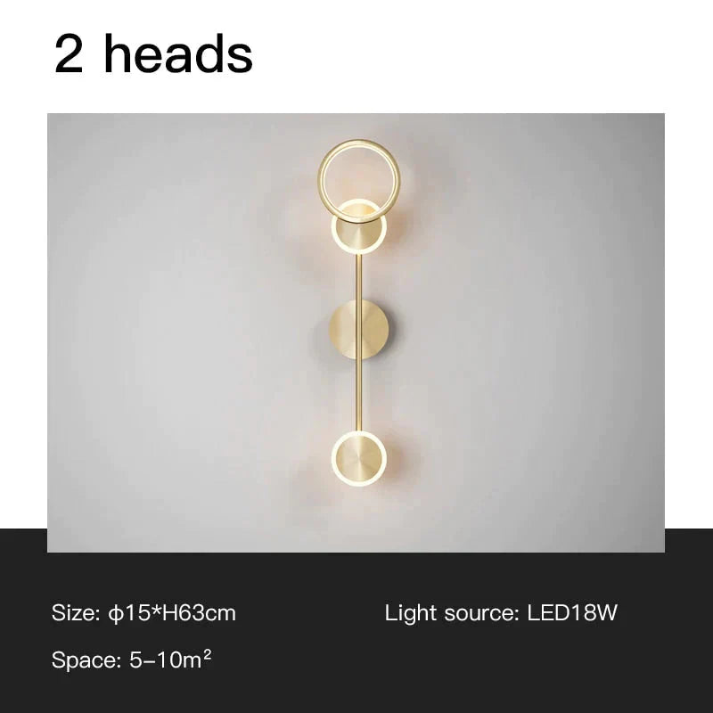 Ayten - Modern Style Golden LED Wall Lamp For Living Room Bedroom Dining Room Aisle Lighting