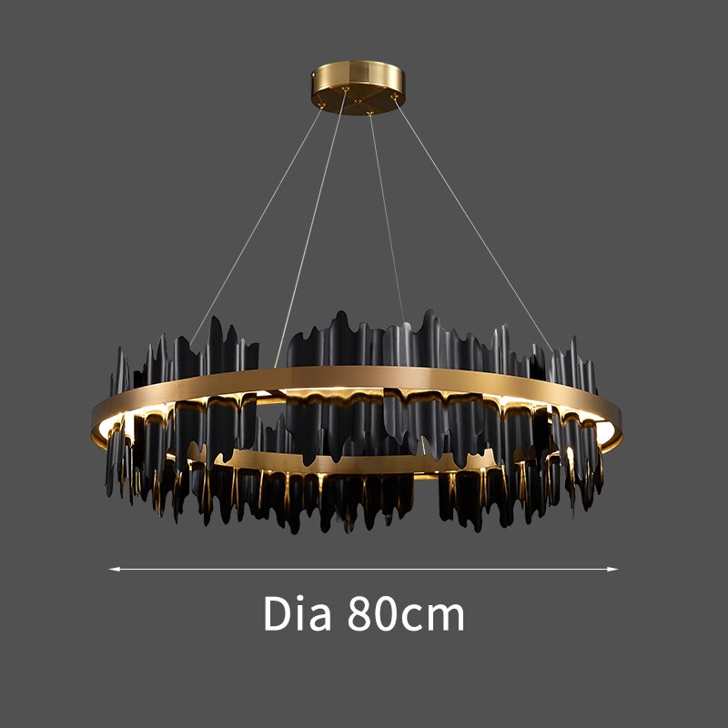 Noir Brilliance - Contemporary Black LED Chandelier