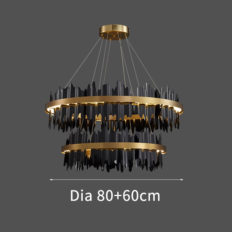 Noir Brilliance - Contemporary Black LED Chandelier