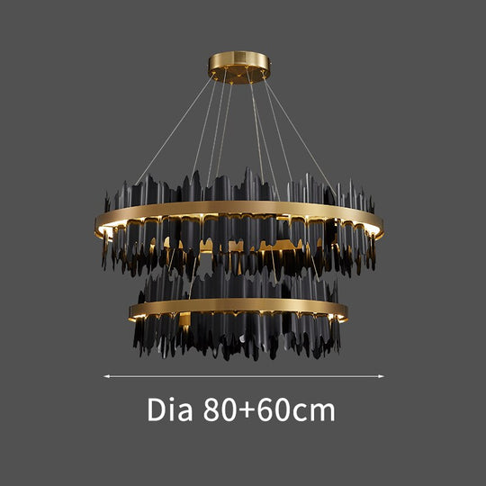 Noir Brilliance - Contemporary Black Led Chandelier Light