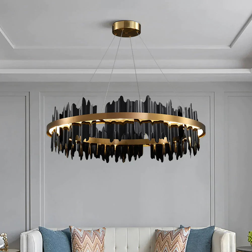 Azalea - Modern Creative Black round LED Chandelier