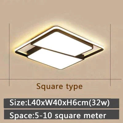 Black Frame Modern Led Ceiling Light For Living room Bedroom Dining Room Chandelier Ceiling Lamp Luminaires Home Light