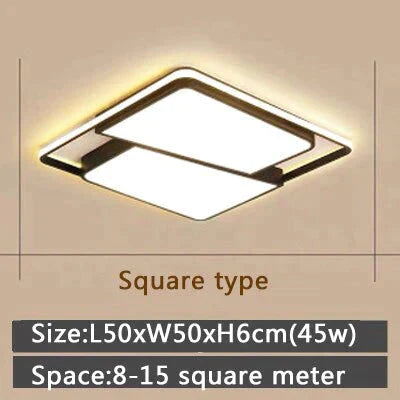 Black Frame Modern Led Ceiling Light For Living Room Bedroom Dining Room Chandelier Lamp Luminaires