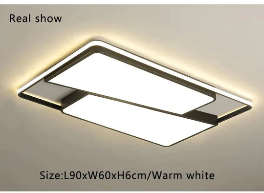 Black Frame Modern Led Ceiling Light For Living room Bedroom Dining Room Chandelier Ceiling Lamp Luminaires Home Light