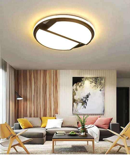 Black Frame Modern Led Ceiling Light For Living Room Bedroom Dining Room Chandelier Lamp Luminaires