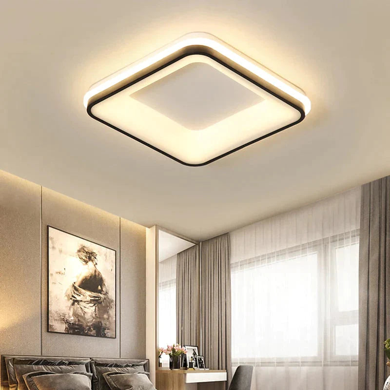 Black+White Finished Modern Led Ceiling Lights For Bedroom Study Room Living Room Square/Round Ceiling Lamp Fixtures