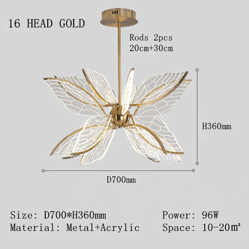 Butterfly LED Pendant Lamp for Living Dining Room Restaurant Home Decoration