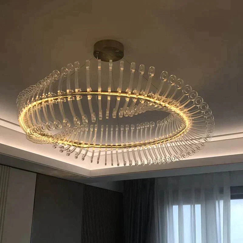 Carrie - Modern Design Gold Round Ceiling Light Chandelier For Bedroom Restaurant Hotel Art Interior