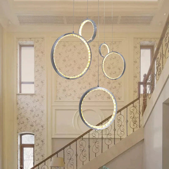 Circle Led Crystal Light New Hanging Pendant Crystal 36W Prety Corridor Hotel Pendant Lamp Dining Room Lights Living Room