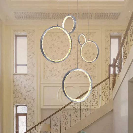 Circle Led Crystal Light New Hanging Pendant 36W Prety Corridor Hotel Lamp Dining Room Lights Living